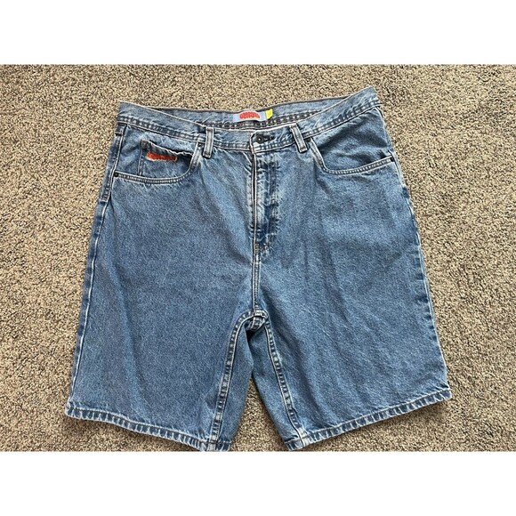 Empyre Y2K Skater Jean Shorts Mens Size 36 Blue Denim Relax Straight Jorts Baggy - Picture 1 of 5